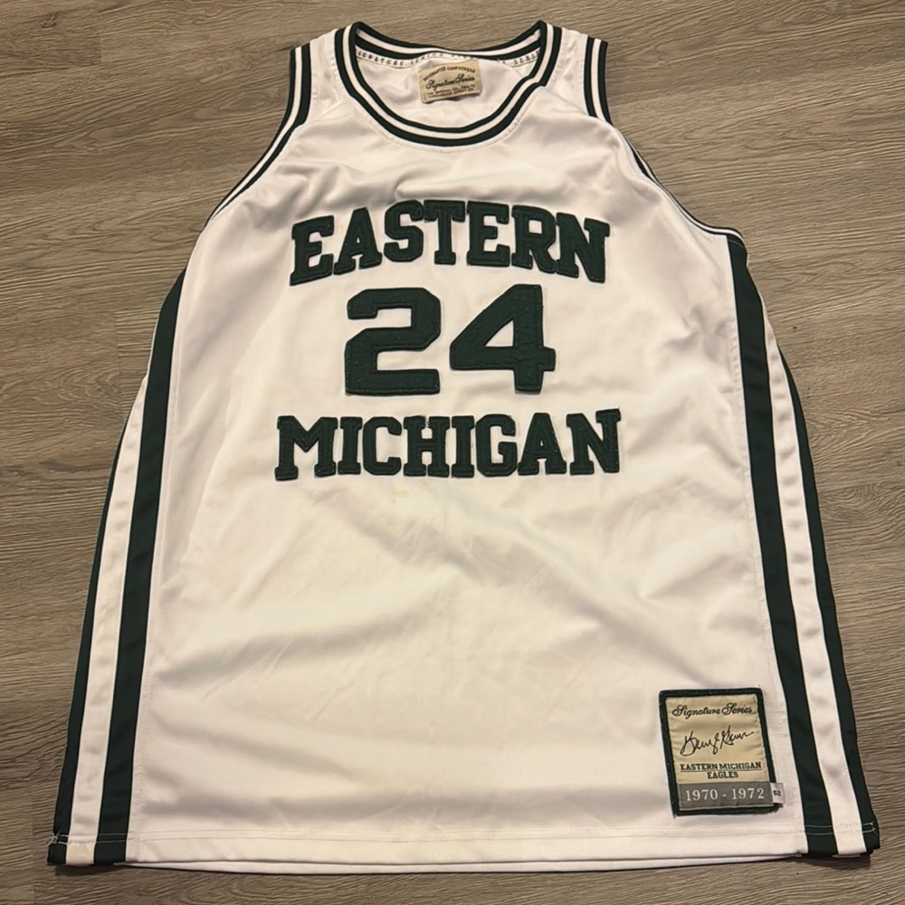 GERVIN #24 Eastern Michigan Basketball Jersey 1970-1972 signature series
